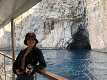 Photo of a girl on a boat
