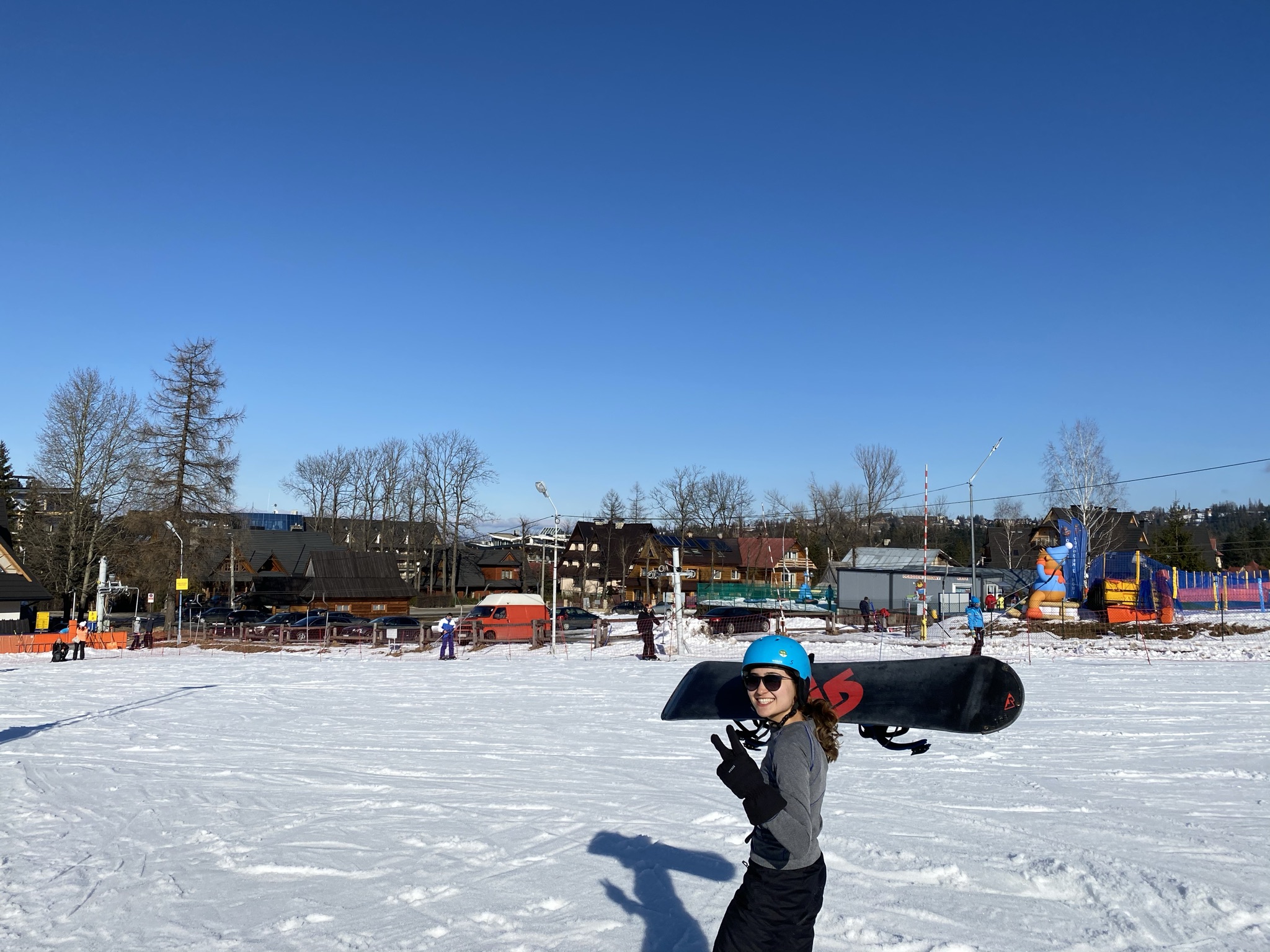 Photo of a girl in a ski-resort
